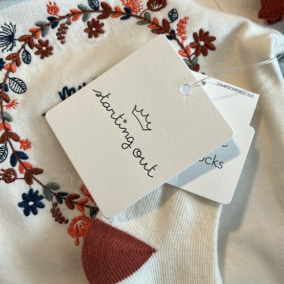 New Long sleeve first thanksgiving bodysuit & ruffle legging set socks headband - Picture 6 of 7